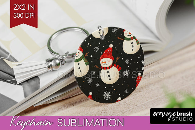 Snowman Keychain PNG - Cute Christmas Keychain Sublimation Sublimation OrangeBrushStudio 