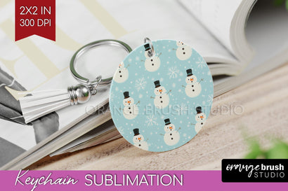 Snowman Keychain PNG - Cute Christmas Keychain Sublimation Sublimation OrangeBrushStudio 