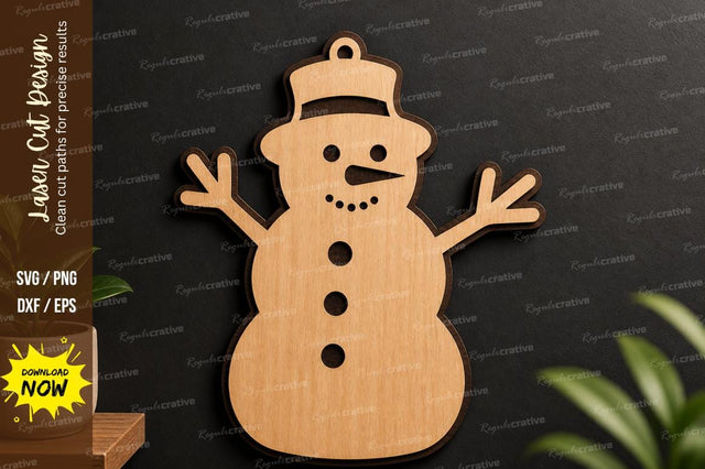 Snowman Laser Cut Christmas File, SVG Regulrcrative 