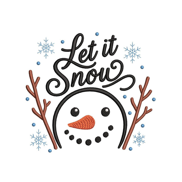 Snowman Let It Snow Machine Embroidery Design for 5x7 6x10 8x8 Digital File Embroidery/Applique DESIGNS Nino Nadaraia 