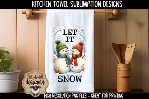 Snowman, Let It Snow, We Love Snow | Towel Sublimation PNG Sublimation Ewe-N-Me Designs 