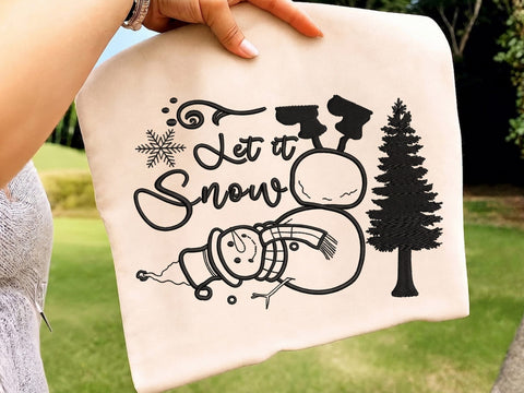 Snowman Machine Embroidery Design, Let It Snow Ornament Embroidery Pattern 4 sizes Embroidery/Applique DESIGNS DesignDestine 