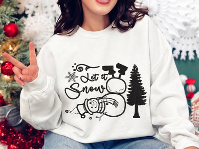 Snowman Machine Embroidery Design, Let It Snow Ornament Embroidery Pattern 4 sizes Embroidery/Applique DESIGNS DesignDestine 
