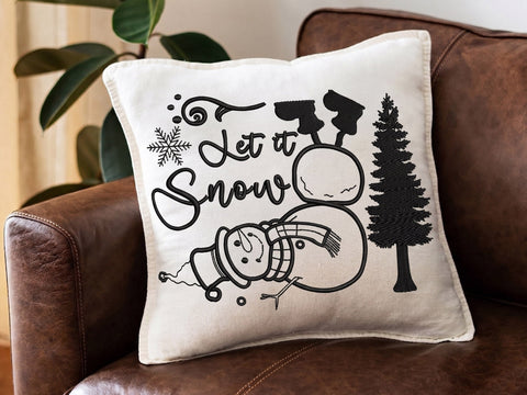 Snowman Machine Embroidery Design, Let It Snow Ornament Embroidery Pattern 4 sizes Embroidery/Applique DESIGNS DesignDestine 