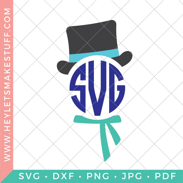 Snowman Monogram SVG Hey Let's Make Stuff 