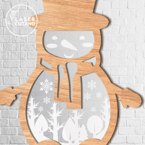 SNOWMAN Multilayer SET, Christmas Bundle Ornaments Home Decoratio, Laser Cut Templates SVG LaserCutano 