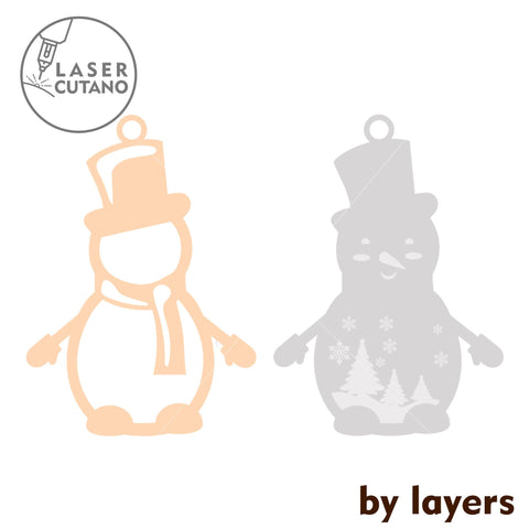 SNOWMAN Multilayer SET, Christmas Bundle Ornaments Home Decoratio, Laser Cut Templates SVG LaserCutano 