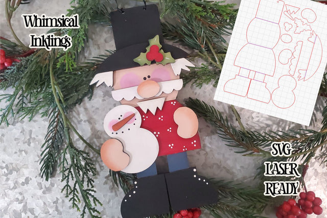 Snowman Nutcracker Ornament Laser SVG SVG Whimsical Inklings 