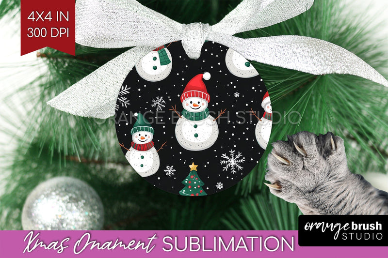 Snowman Ornament PNG - Cute Christmas PNG Sublimation Sublimation OrangeBrushStudio 