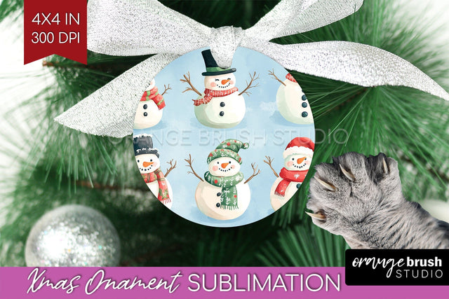 Snowman Ornament PNG - Cute Christmas PNG Sublimation Sublimation OrangeBrushStudio 