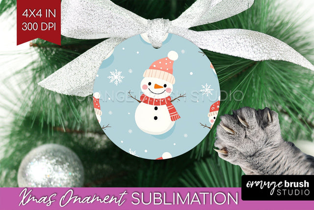 Snowman Ornament PNG - Cute Christmas PNG Sublimation Sublimation OrangeBrushStudio 
