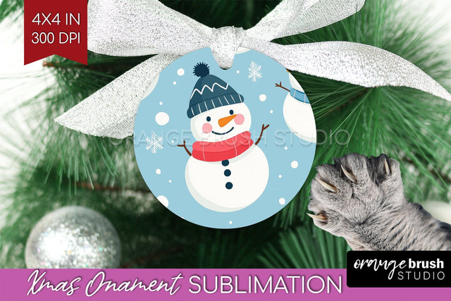 Snowman Ornament PNG - Cute Christmas PNG Sublimation Sublimation OrangeBrushStudio 