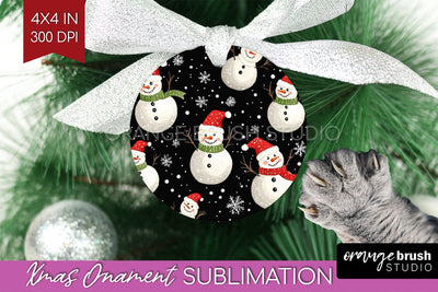 Snowman Ornament PNG - Cute Christmas PNG Sublimation Sublimation OrangeBrushStudio 