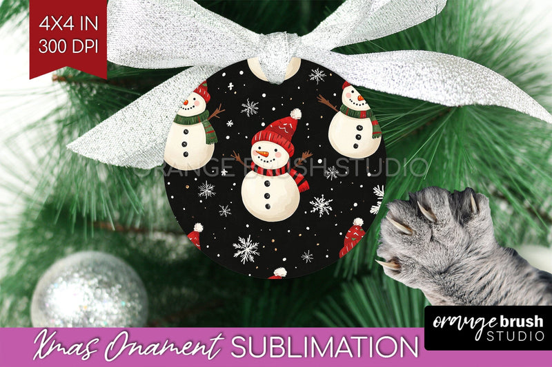 Snowman Ornament PNG - Cute Christmas PNG Sublimation Sublimation OrangeBrushStudio 