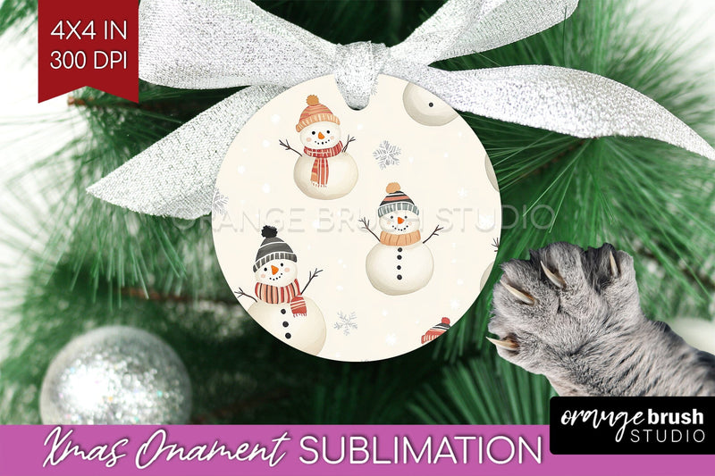 Snowman Ornament PNG - Cute Christmas PNG Sublimation Sublimation OrangeBrushStudio 