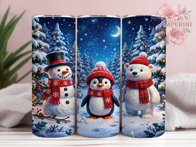 Snowman Penguin Bear 20oz Tumbler, Snowman Penguin Bear, Penguin Bear Tumbler, Snowman Bear Tumbler, Snowman Penguin PNG, Penguin Bear PNG, Snowman Bear PNG, 20oz Tumbler Wrap Sublimation Li Zamperini 