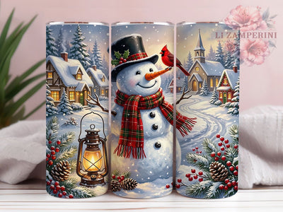 Snowman Red Cardinal 20oz Tumbler, Snowman Red Cardinal, Red Cardinal Tumbler, Snowman Cardinal, Cardinal Tumbler, Snowman Tumbler, Red Cardinal PNG, Cardinal Tumbler PNG Sublimation Li Zamperini 