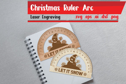 Snowman Ruler Arch - Ruler Protactor SVG zafrans studio 