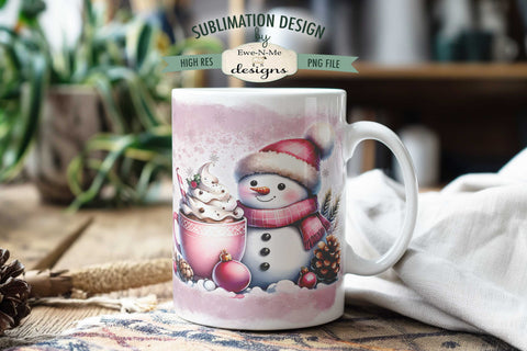 Snowman Snuggle Up Watch It Snow 11 & 15 oz Mug Sublimation Design Sublimation Ewe-N-Me Designs 