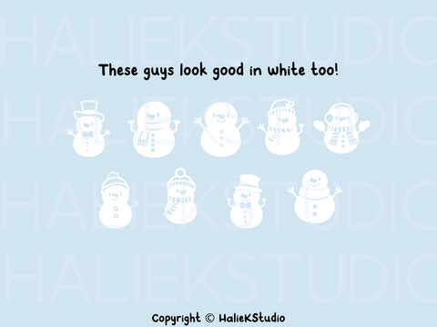Snowman SVG Outline Design Set SVG HalieKStudio 