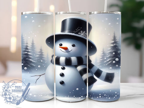 Snowman Tumbler, Christmas Wrap, 20oz Sublimation, Holiday Drinkware, Cute Snowman Decor, Winter Tumblers, Festive Gift Ideas Sublimation ToriDesigns 
