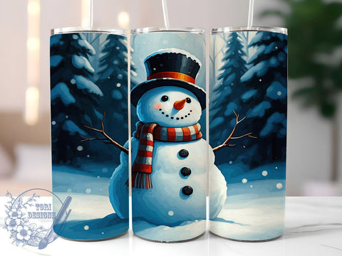 Snowman Tumbler, Christmas Wrap, 20oz Sublimation, Holiday Drinkware, Cute Snowman Decor, Winter Tumblers, Festive Gift Ideas Sublimation ToriDesigns 