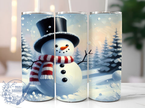 Snowman Tumbler, Christmas Wrap, 20oz Sublimation, Holiday Drinkware, Cute Snowman Decor, Winter Tumblers, Festive Gift Ideas Sublimation ToriDesigns 