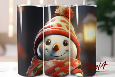 Snowman tumbler / cute snowman face / Christmas tumbler PNG Sublimation Angelina Semenova 