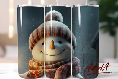 Snowman tumbler / funny snowman face / Christmas tumbler PNG Sublimation Angelina Semenova 