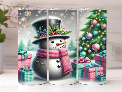 Snowman Tumbler, Merry Christmas Tumbler, 20oz Tumbler Wrap, Christmas Decor, Holiday Gift, Winter Tumbler, Festive Drinkware Sublimation Lara' s Designs 