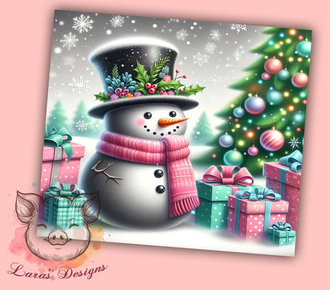 Snowman Tumbler, Merry Christmas Tumbler, 20oz Tumbler Wrap, Christmas Decor, Holiday Gift, Winter Tumbler, Festive Drinkware Sublimation Lara' s Designs 