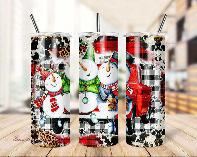 Snowman Tumbler, Snowman Christmas Tumbler, Glitter, 20 oz Skinny Tumbler wrap PNG Digital download Sublimation TrendingDesign 