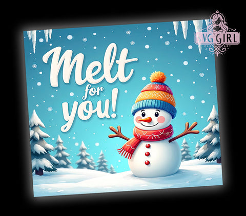 Snowman Tumbler Wrap, Christmas Melt Tumbler, 20oz Sublimation, Cute Snowman Design, Holiday Drinkware, Unique Christmas Gift, Festive Tumbler Wrap Sublimation SvggirlplusArt 