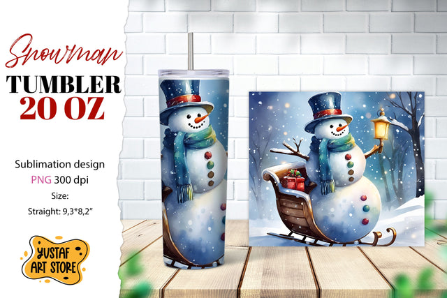 Snowman tumbler wrap. Christmas tumbler sublimation. Sublimation Yustaf Art Store 