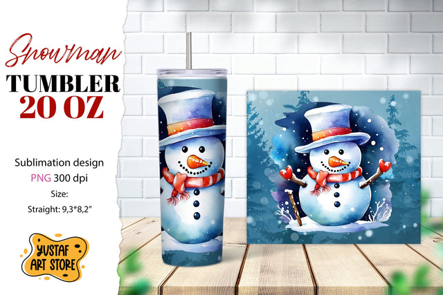 Snowman tumbler wrap. Christmas tumbler sublimation. Sublimation Yustaf Art Store 