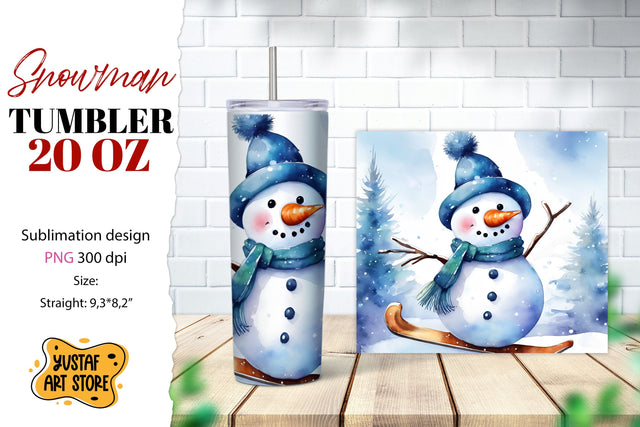 Snowman tumbler wrap. Christmas tumbler sublimation. Sublimation Yustaf Art Store 