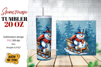 Snowman tumbler wrap. Christmas tumbler sublimation. Sublimation Yustaf Art Store 