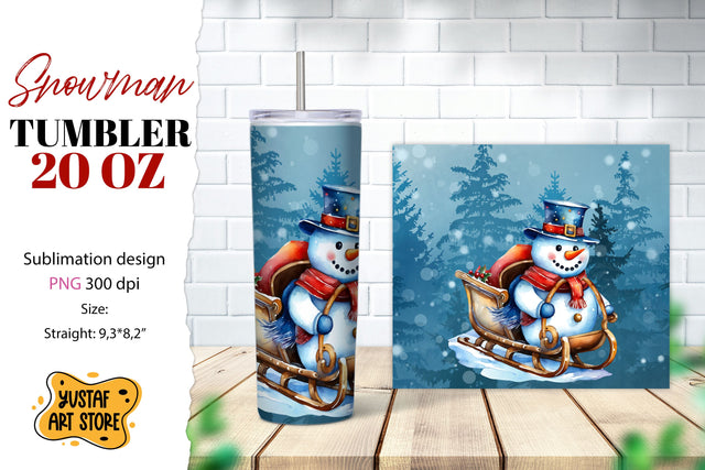 Snowman tumbler wrap. Christmas tumbler sublimation. Sublimation Yustaf Art Store 