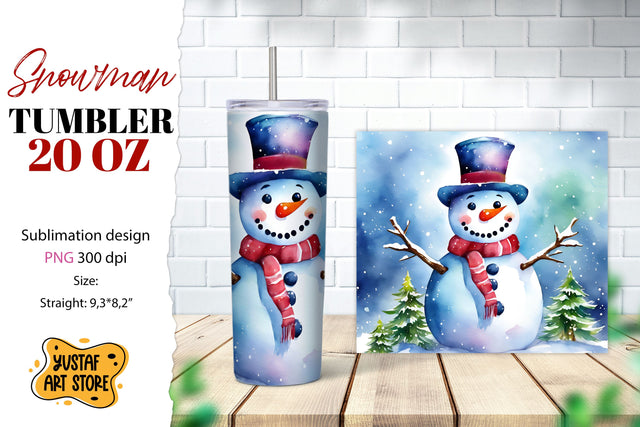 Snowman tumbler wrap. Christmas tumbler sublimation. Sublimation Yustaf Art Store 