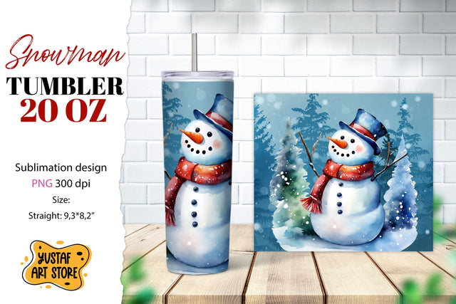 Snowman tumbler wrap. Christmas tumbler sublimation. Sublimation Yustaf Art Store 