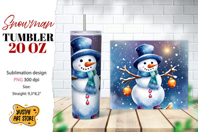 Snowman tumbler wrap. Christmas tumbler sublimation. Sublimation Yustaf Art Store 