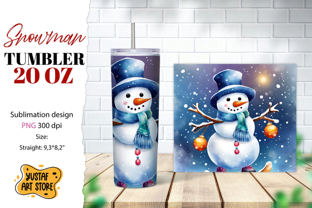 Snowman tumbler wrap. Christmas tumbler sublimation. Sublimation Yustaf Art Store 