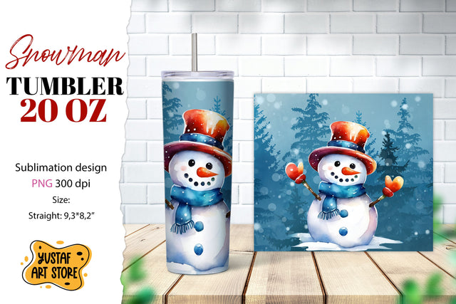 Snowman tumbler wrap. Christmas tumbler sublimation. Sublimation Yustaf Art Store 