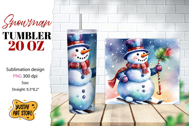 Snowman tumbler wrap. Christmas tumbler sublimation. Sublimation Yustaf Art Store 