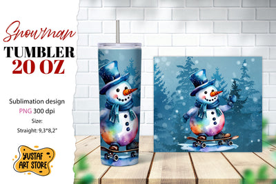 Snowman tumbler wrap. Christmas tumbler sublimation. Sublimation Yustaf Art Store 