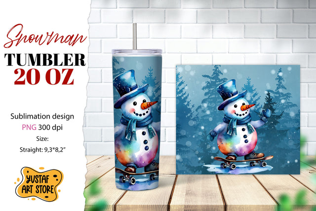 Snowman tumbler wrap. Christmas tumbler sublimation. Sublimation Yustaf Art Store 