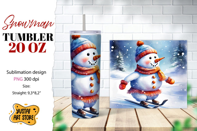 Snowman tumbler wrap. Christmas tumbler sublimation. Sublimation Yustaf Art Store 