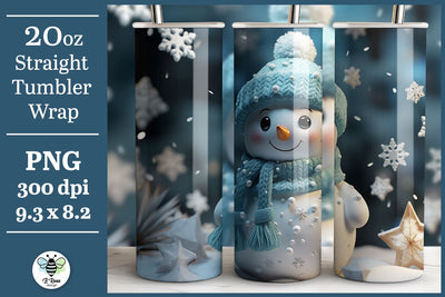 Snowman Tumbler Wrap | Snowman Sublimation PNG Sublimation B Renee Design 