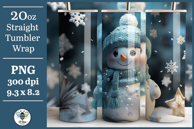 Snowman Tumbler Wrap | Snowman Sublimation PNG Sublimation B Renee Design 