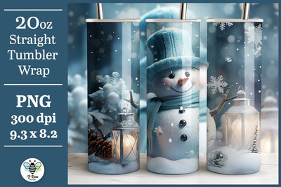 Snowman Tumbler Wrap | Snowman Sublimation PNG Sublimation B Renee Design 